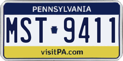 PA license plate MST9411
