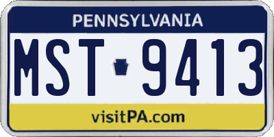 PA license plate MST9413