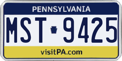 PA license plate MST9425
