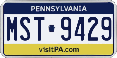 PA license plate MST9429