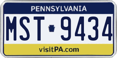 PA license plate MST9434