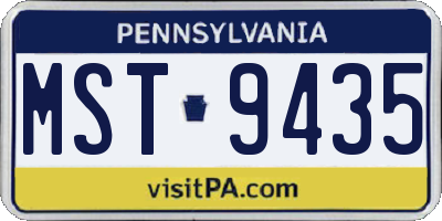 PA license plate MST9435