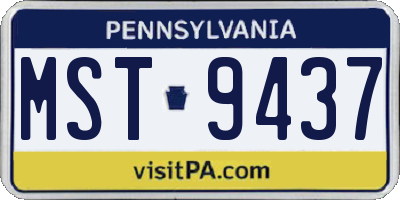 PA license plate MST9437