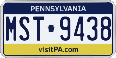 PA license plate MST9438