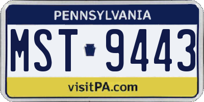 PA license plate MST9443