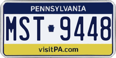 PA license plate MST9448