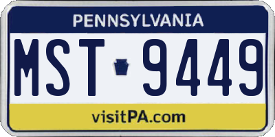 PA license plate MST9449