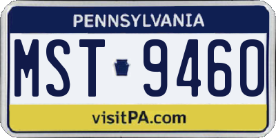 PA license plate MST9460