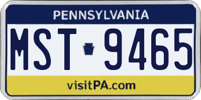 PA license plate MST9465