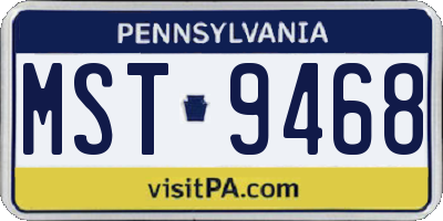 PA license plate MST9468