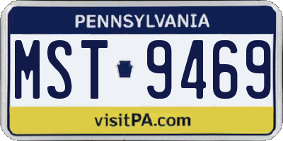 PA license plate MST9469