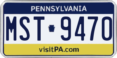 PA license plate MST9470