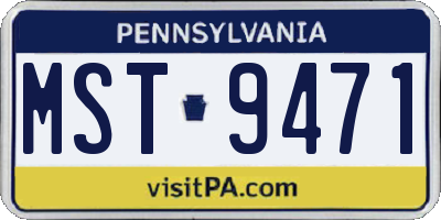 PA license plate MST9471