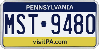 PA license plate MST9480