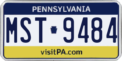 PA license plate MST9484