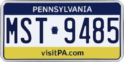 PA license plate MST9485