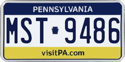 PA license plate MST9486