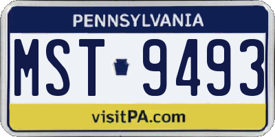 PA license plate MST9493