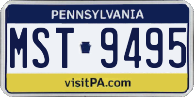 PA license plate MST9495