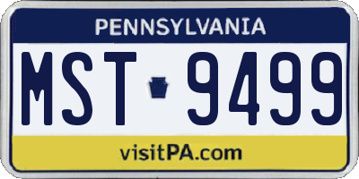 PA license plate MST9499