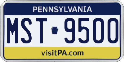PA license plate MST9500