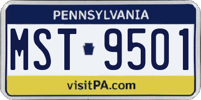PA license plate MST9501