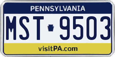 PA license plate MST9503