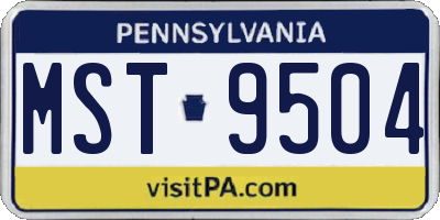 PA license plate MST9504