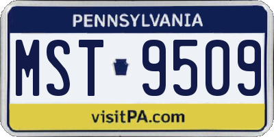 PA license plate MST9509