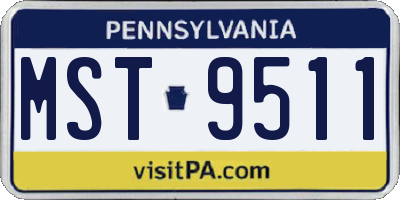 PA license plate MST9511