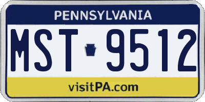 PA license plate MST9512