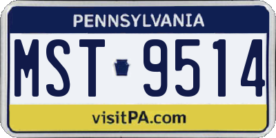PA license plate MST9514