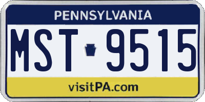 PA license plate MST9515
