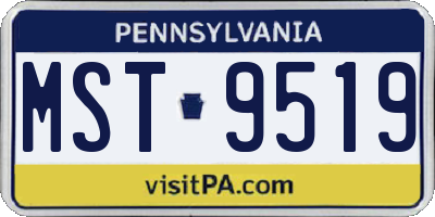 PA license plate MST9519