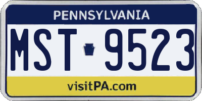 PA license plate MST9523