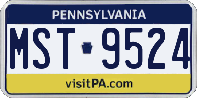 PA license plate MST9524