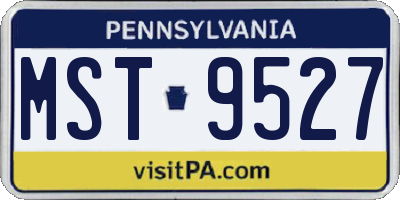 PA license plate MST9527