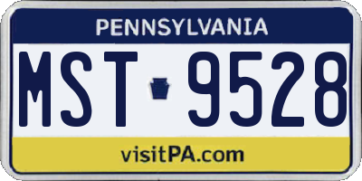 PA license plate MST9528