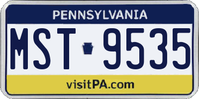 PA license plate MST9535