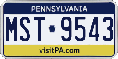PA license plate MST9543