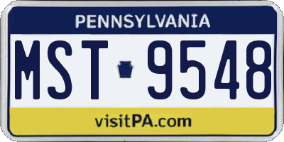 PA license plate MST9548