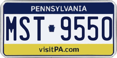 PA license plate MST9550