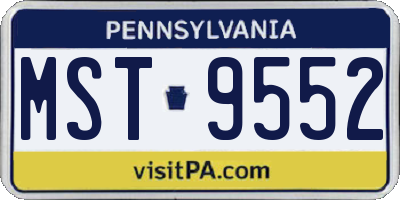 PA license plate MST9552