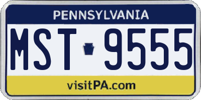 PA license plate MST9555
