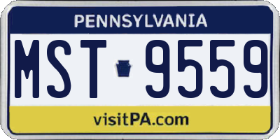 PA license plate MST9559