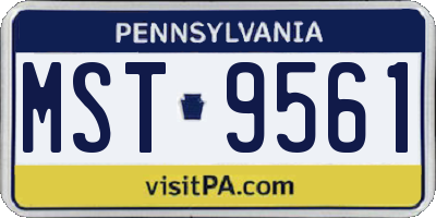 PA license plate MST9561