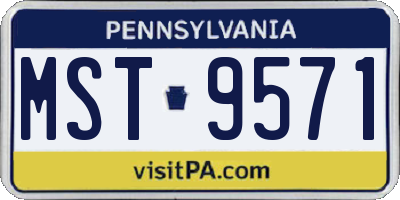 PA license plate MST9571