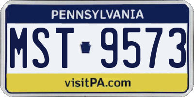 PA license plate MST9573