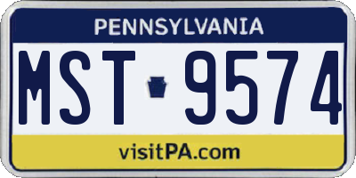 PA license plate MST9574