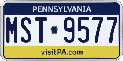 PA license plate MST9577
